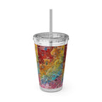 Rainbow Cat Tumbler Cup, Funny Cat Lover Drinking Vessle - Kitty TeeHees
