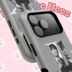 Monochrome BTS Jungkook phone case by Printify featuring impact-resistant design and letter pattern for popular K-pop idol fans.