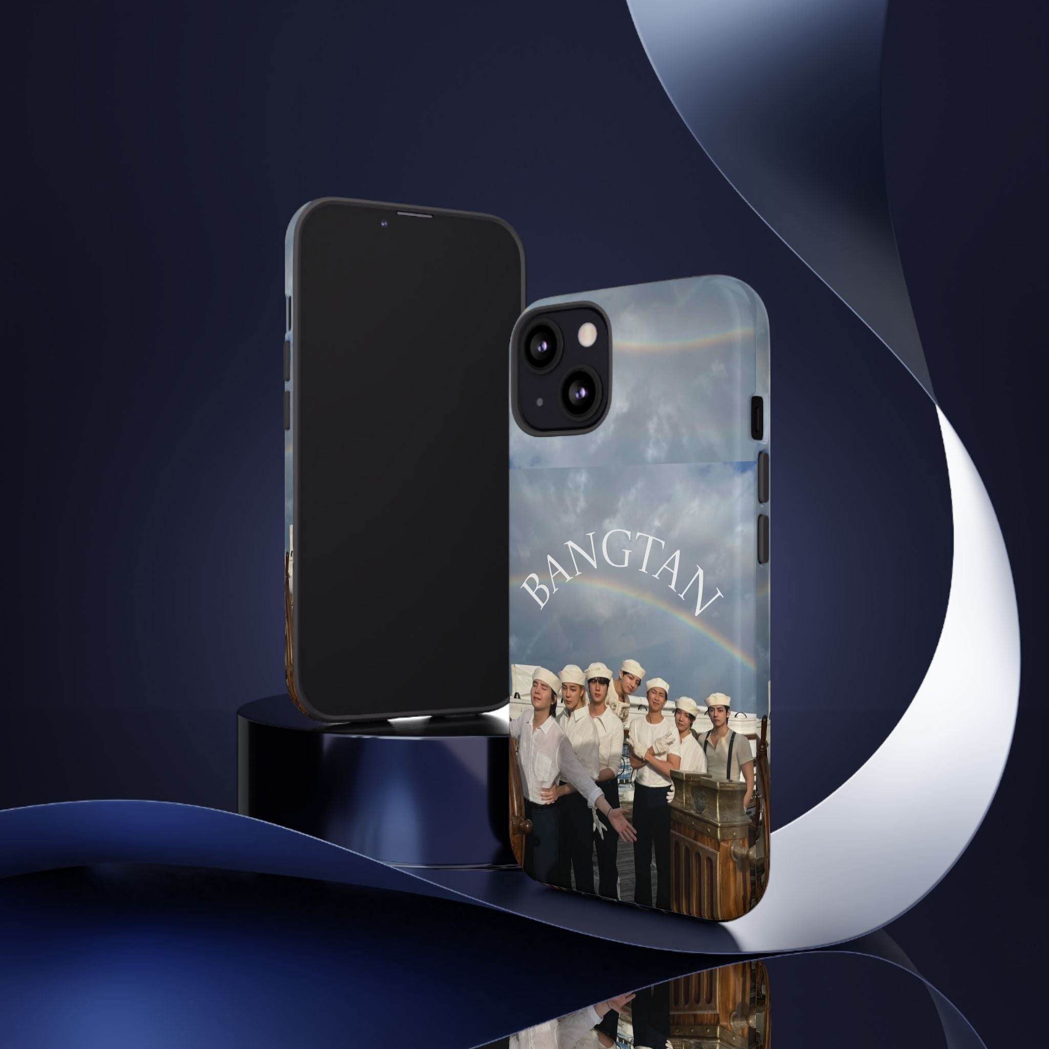Cute Sailor BTS Swim phone case for iPhone and Samsung, featuring Bangtan Sailor Arirang design by Printify.