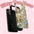 Cute cat portrait on Printify iPhone 17 case featuring a cozy living room scene with stylish, colorful design.