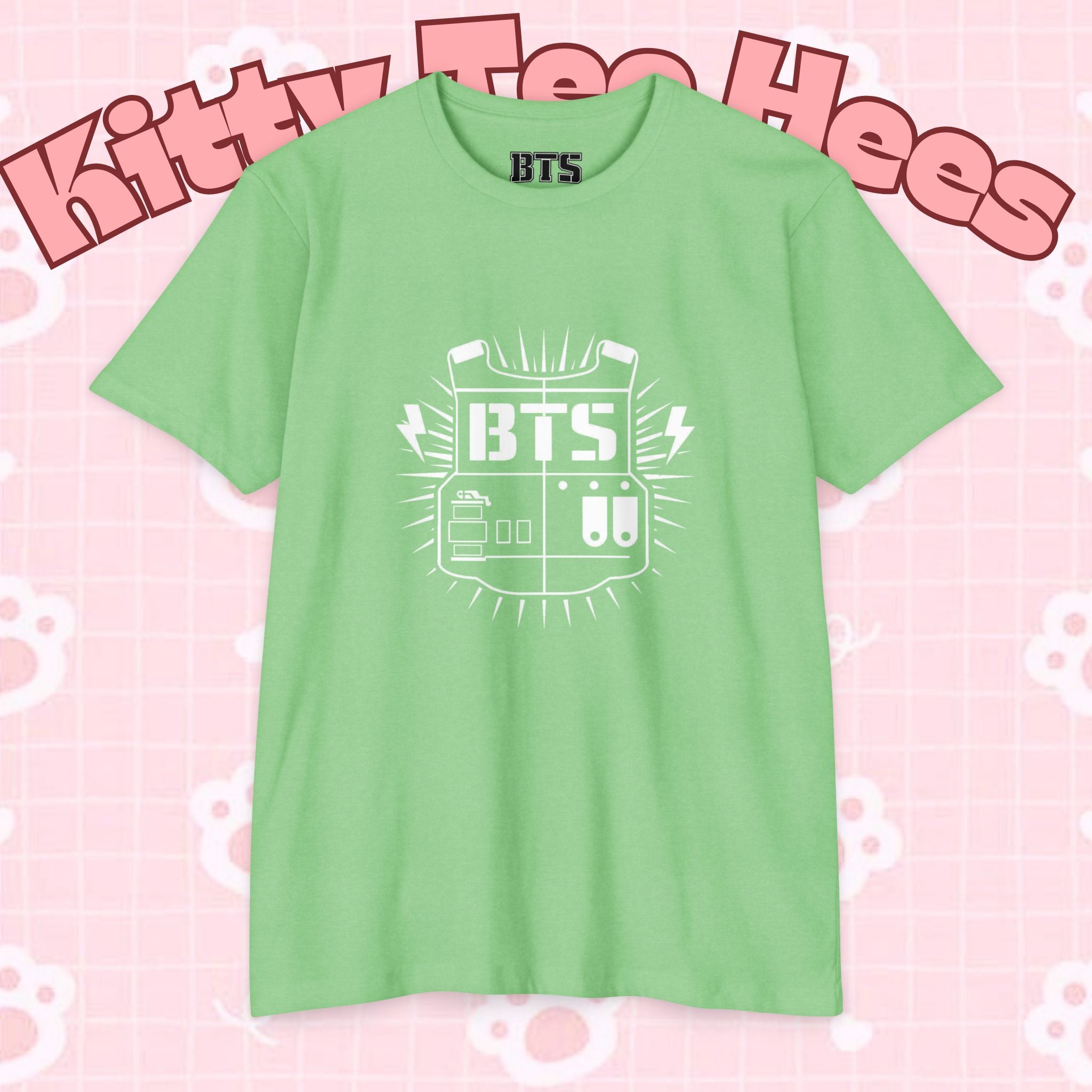 Custom BTS T-shirt featuring Jungkook, Jimin, V, J-Hope, RM, Suga, Jin, and Bangtan members, perfect for K-pop concerts.