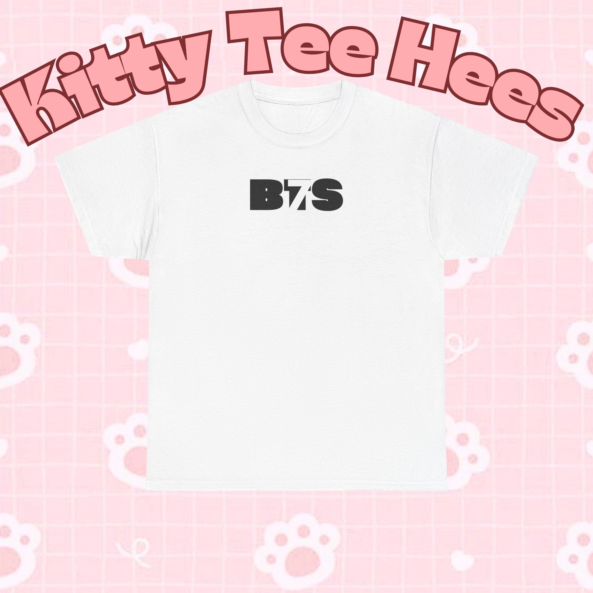 Black BTS Logo T-shirt featuring Bangtan emblem, minimal design, casual K-pop band shirt by Printify, displayed flat.