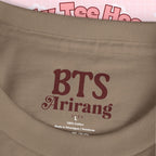 Bangtan Arirang Cool Flame Logo T-Shirt by Printify showing a front view with flame graphic and Bangtan back print design.