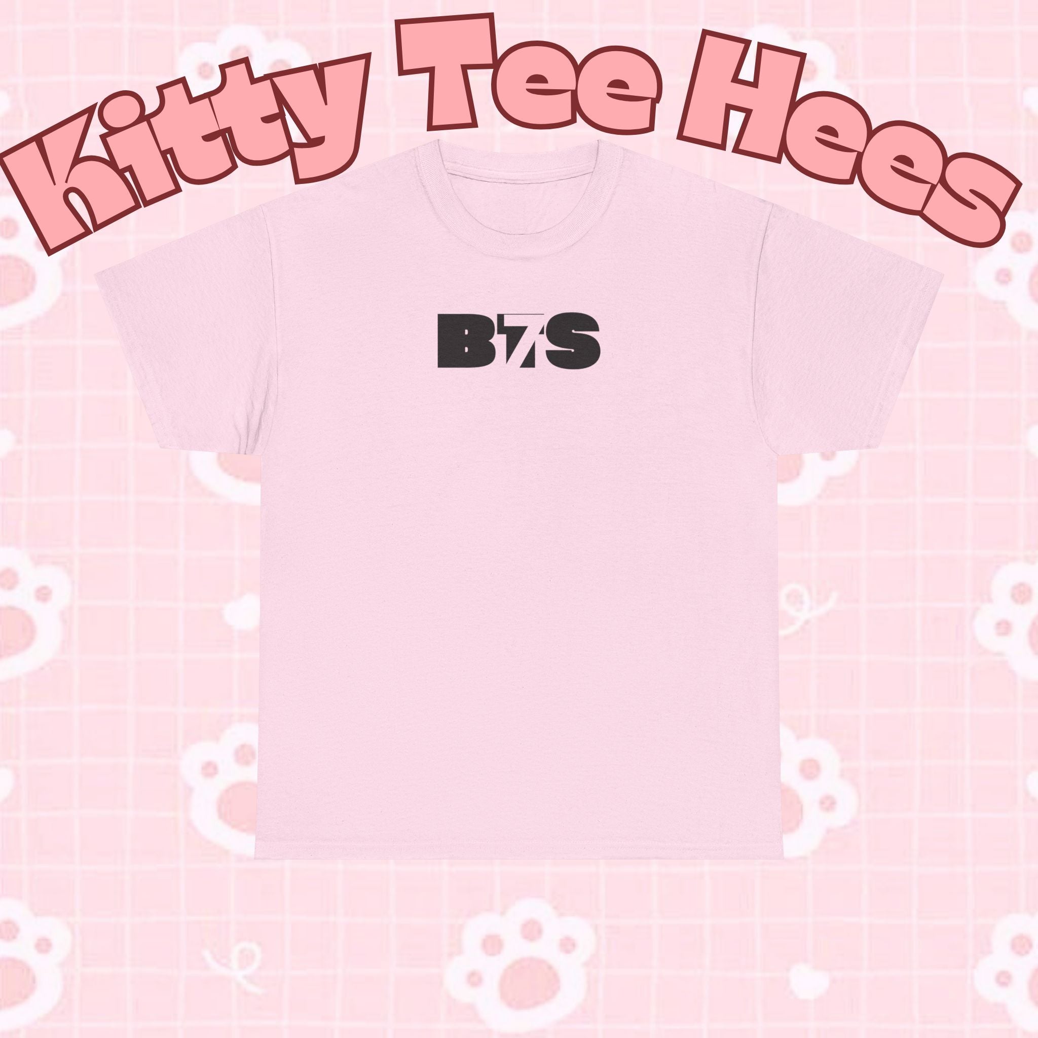 Black BTS logo T-shirt by Printify featuring a minimal Bangtan emblem on the front, casual K-Pop band shirt.