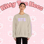 Lavender BTS Logo Arirang crewneck sweatshirt with K-pop band print, featuring BTS comeback design on comfortable pullover.