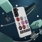 Printify Bangtan Arirang BTS vinyl record grid phone case, impact-resistant design with cool BTS fan merch style for smartphones.