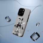 Monochrome letter BTS Jungkook phone case by Printify, impact-resistant design featuring Jungkook's image and signature style.
