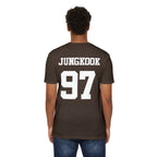 Custom BTS T-shirt featuring Jungkook, Jimin, V, J-Hope, RM, Suga, Jin, and Bangtan members in vibrant concert-inspired design.