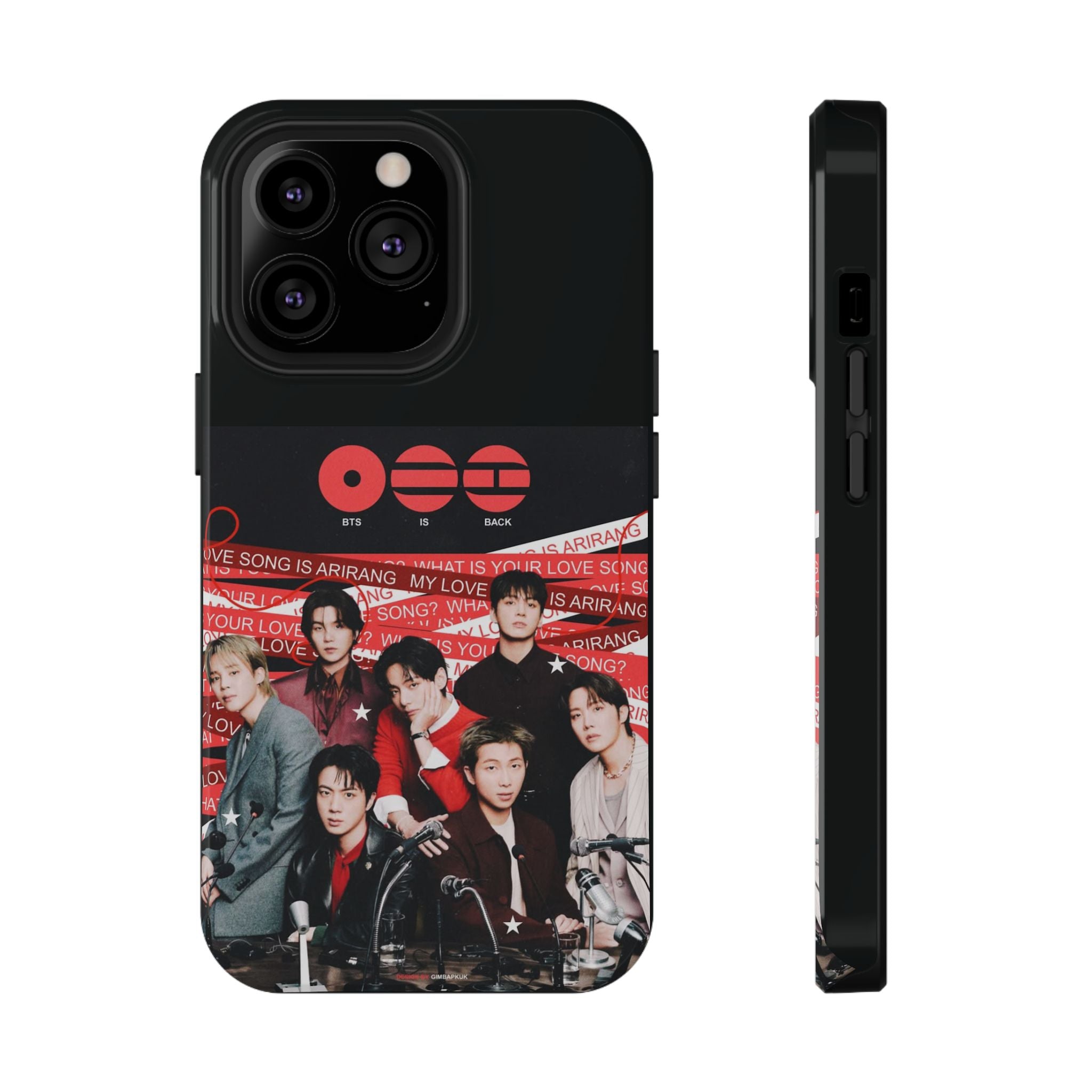 Printify BTS Arirang phone case featuring Bangtan concert design, impact-resistant K-Pop band photo protective phone cover