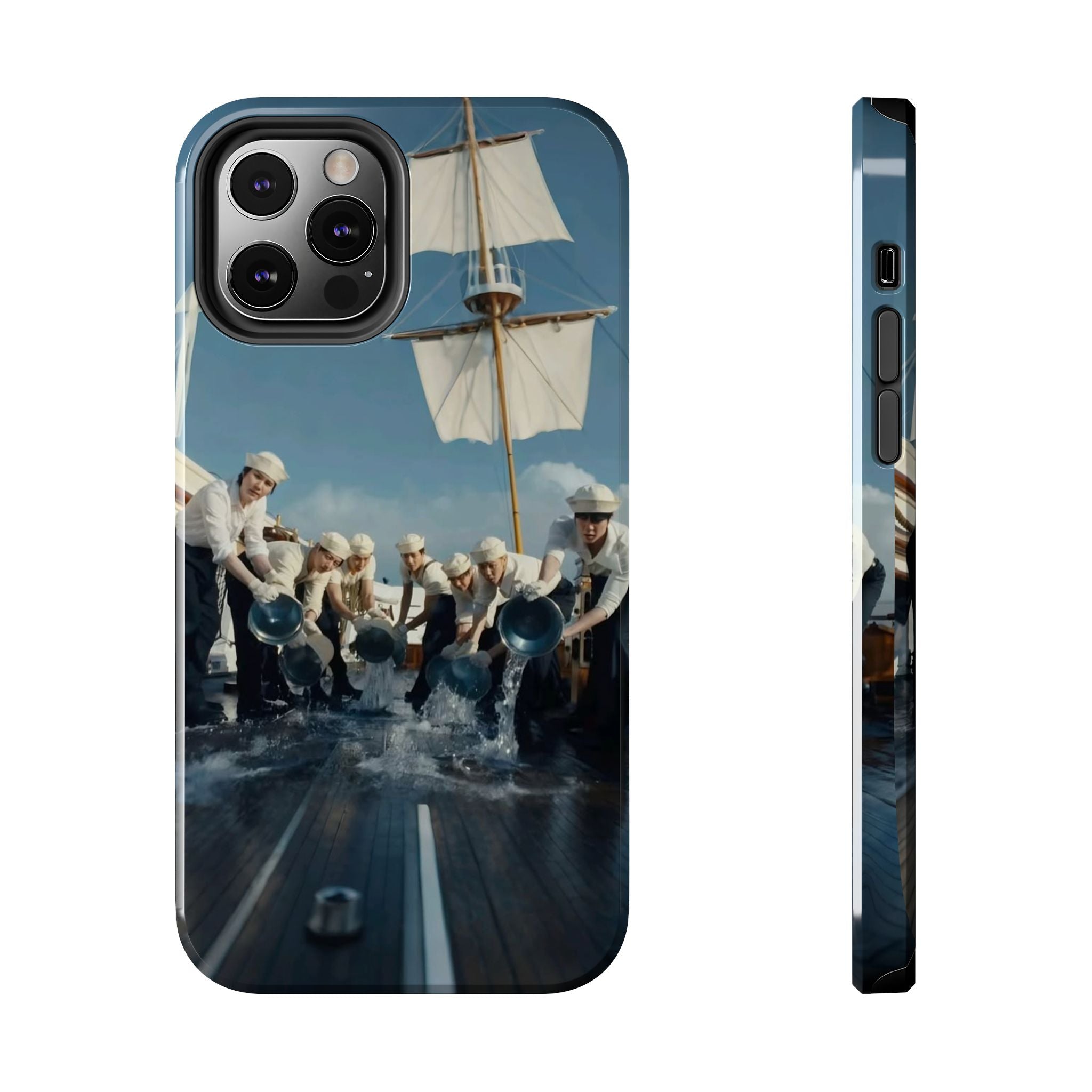 Cute Sailor BTS phone case with K-pop design, featuring BTS Arirang and concert-themed artwork on a Printify case.