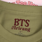 Bangtan Arirang Cool Flame Logo T-Shirt by Printify featuring a back print design and casual fit.