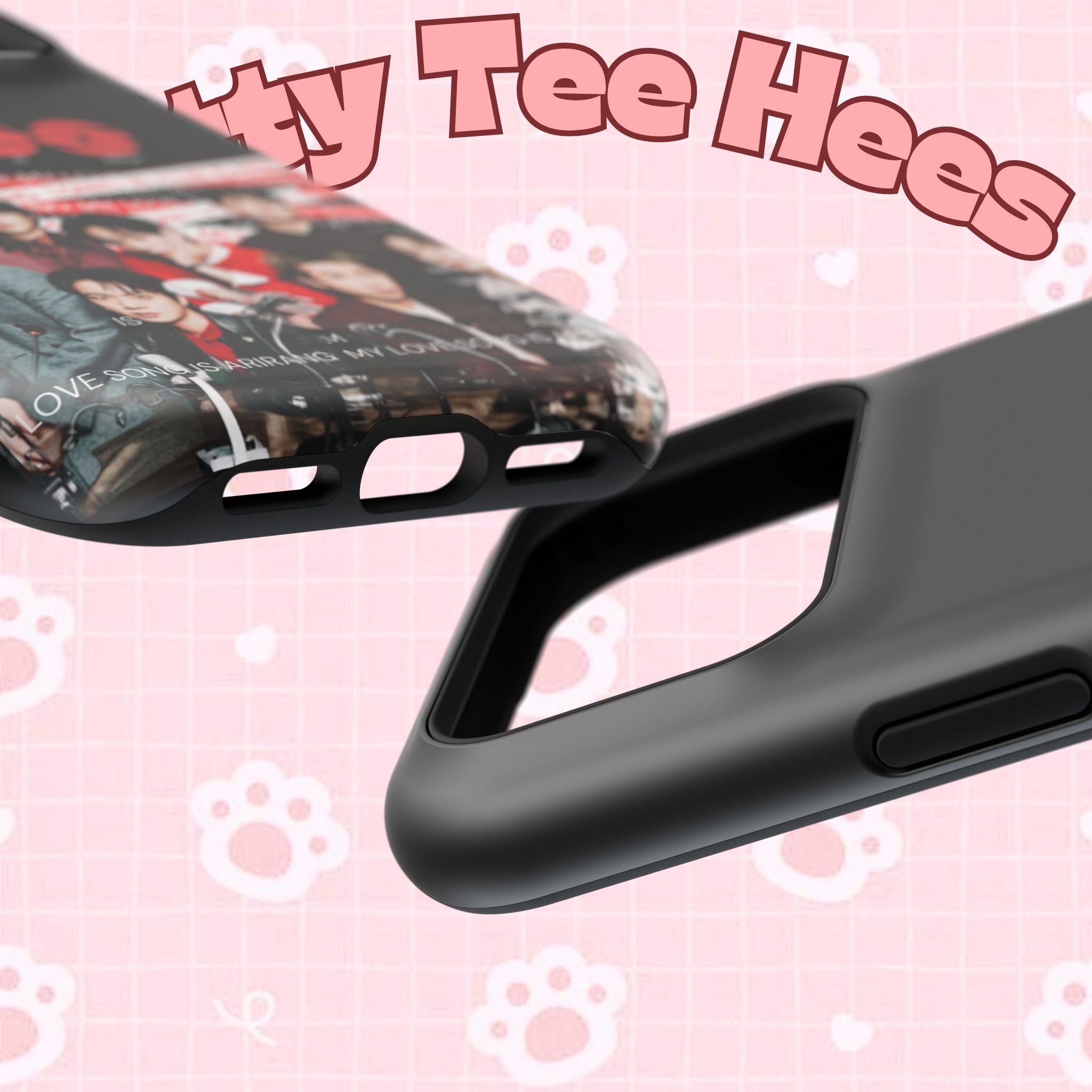 K-Pop BTS Bangtan phone case with band photo, impact-resistant design, fanmade BTS concert merch, for iPhone or Android phones