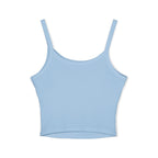 Cat print women's spaghetti strap tank top with bottom cat bow, casual summer shirt, fun fashion for cat lovers.