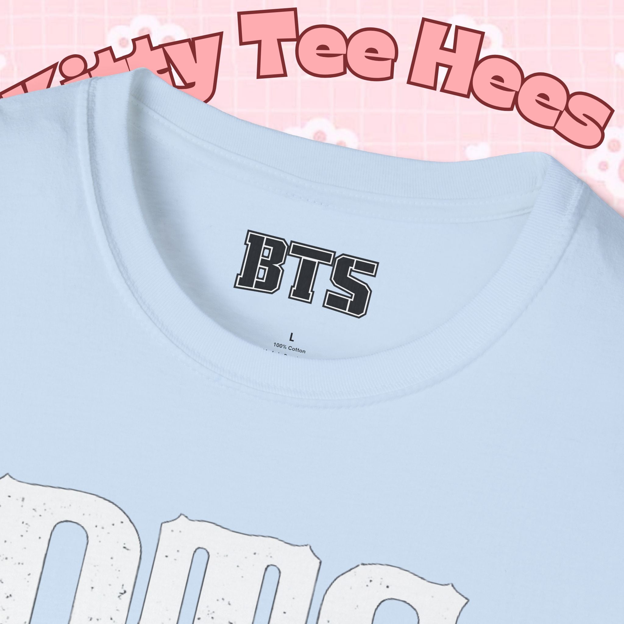 Printify BTS classic T-shirt featuring a simple outline design of Bangtan Boys, perfect for K-pop fans and BTS enthusiasts.