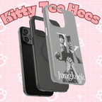 Impact-resistant phone case featuring monochrome letter design of Jungkook from BTS, by Printify.