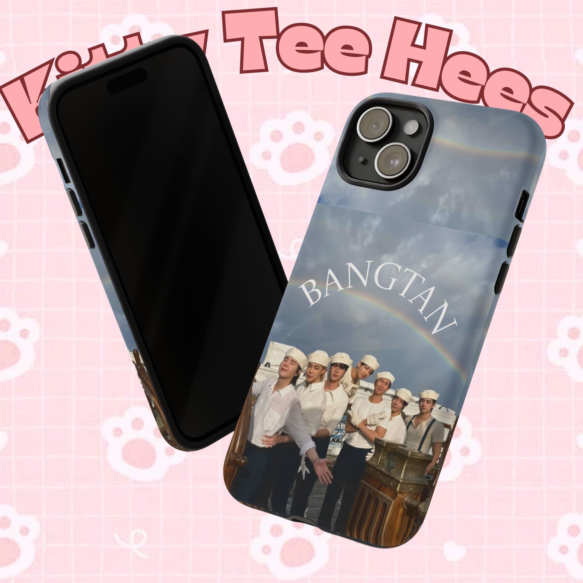 Cute Sailor BTS Swim phone case by Printify for iPhone and Samsung, featuring colorful sailor-themed Bangtan BTS design.