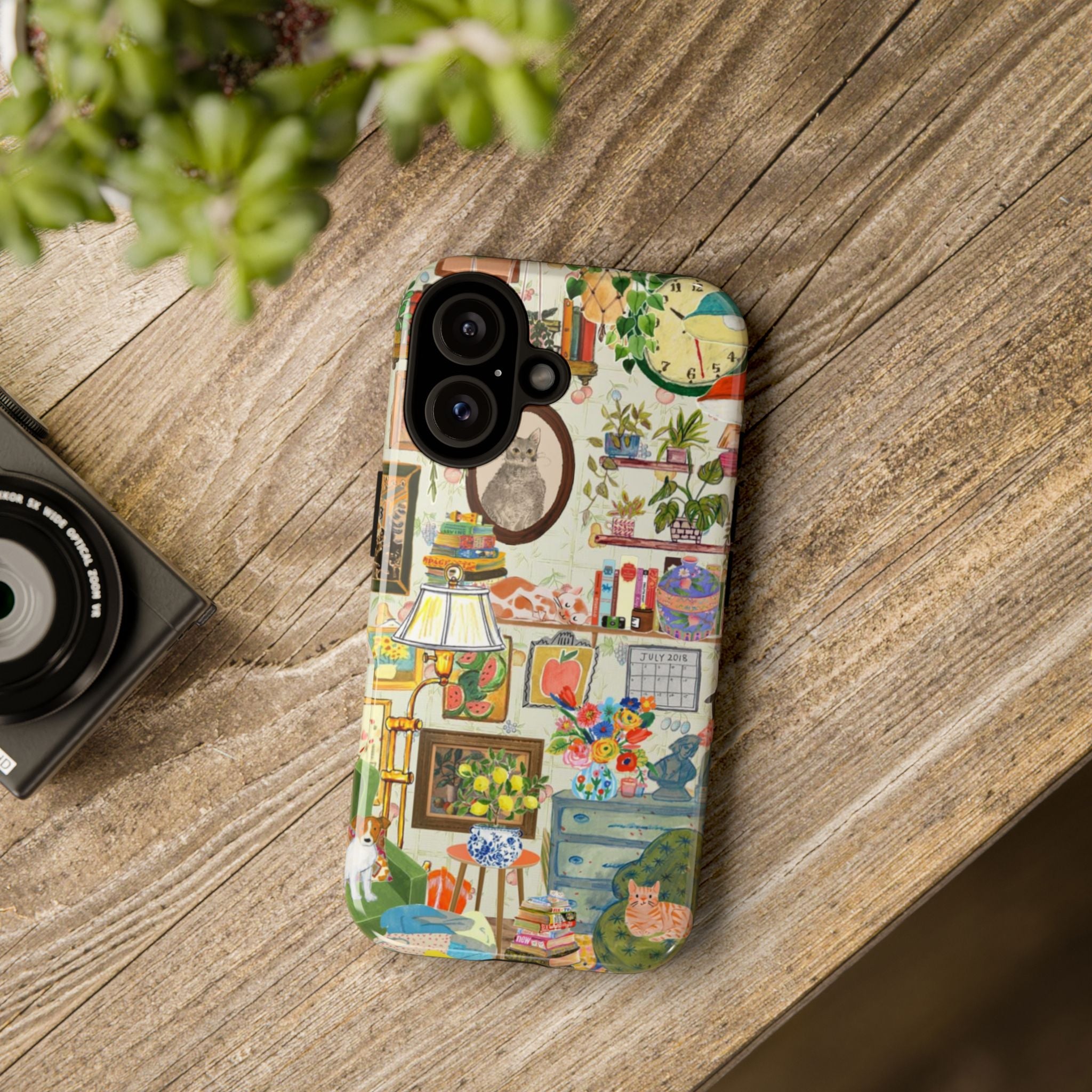 Cute cat-themed iPhone 17 case by Printify featuring a cozy pet portrait design, stylish and protective for your phone.