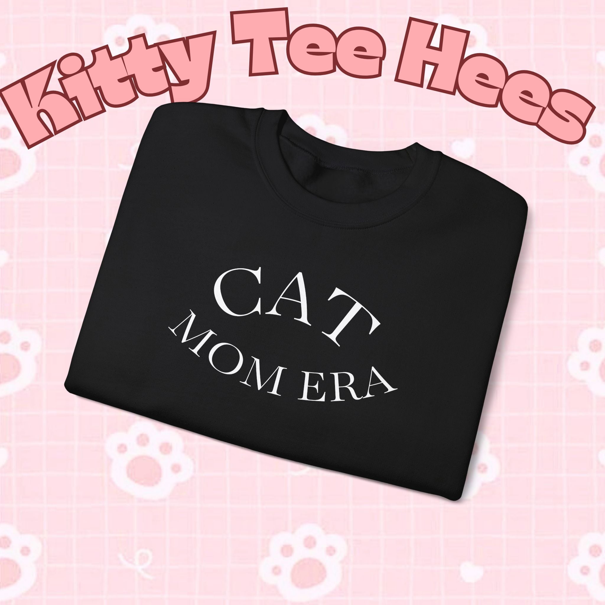 Cozy cat mom sweatshirt with cute animal print, perfect for feline parents, by Printify, featuring a comfortable jumper design.