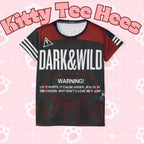 BTS Dark & Wild Warning jersey print T-shirt featuring all-over print with BTS logo and Wild Warning design, casual concert top.