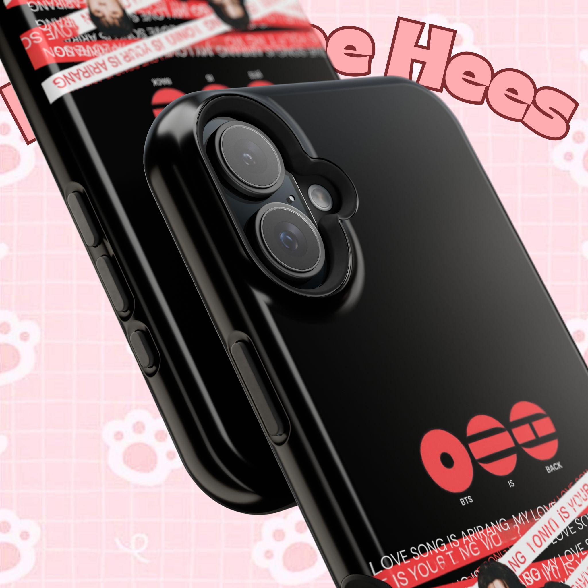 K-Pop BTS Bangtan phone case with concert fanmade design, impact-resistant cover featuring BTS Arirang boy band photo.