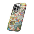 Cute cat portrait phone case for iPhone 17, stylish cozy living room design, printed by Printify, offers pet-themed protection.