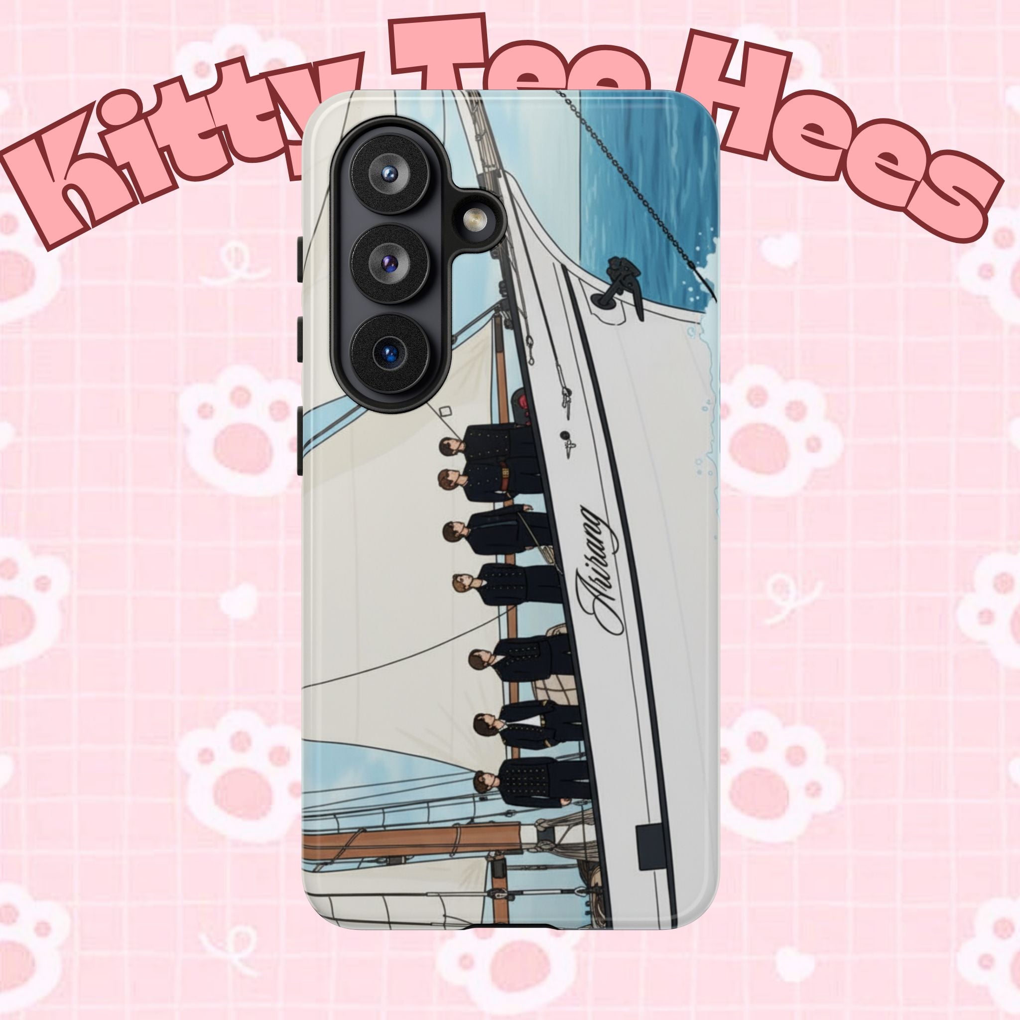 Custom BTS Swim phone case for iPhone 17 and Samsung, featuring Bangtan Boys design, durable tough case by Printify.