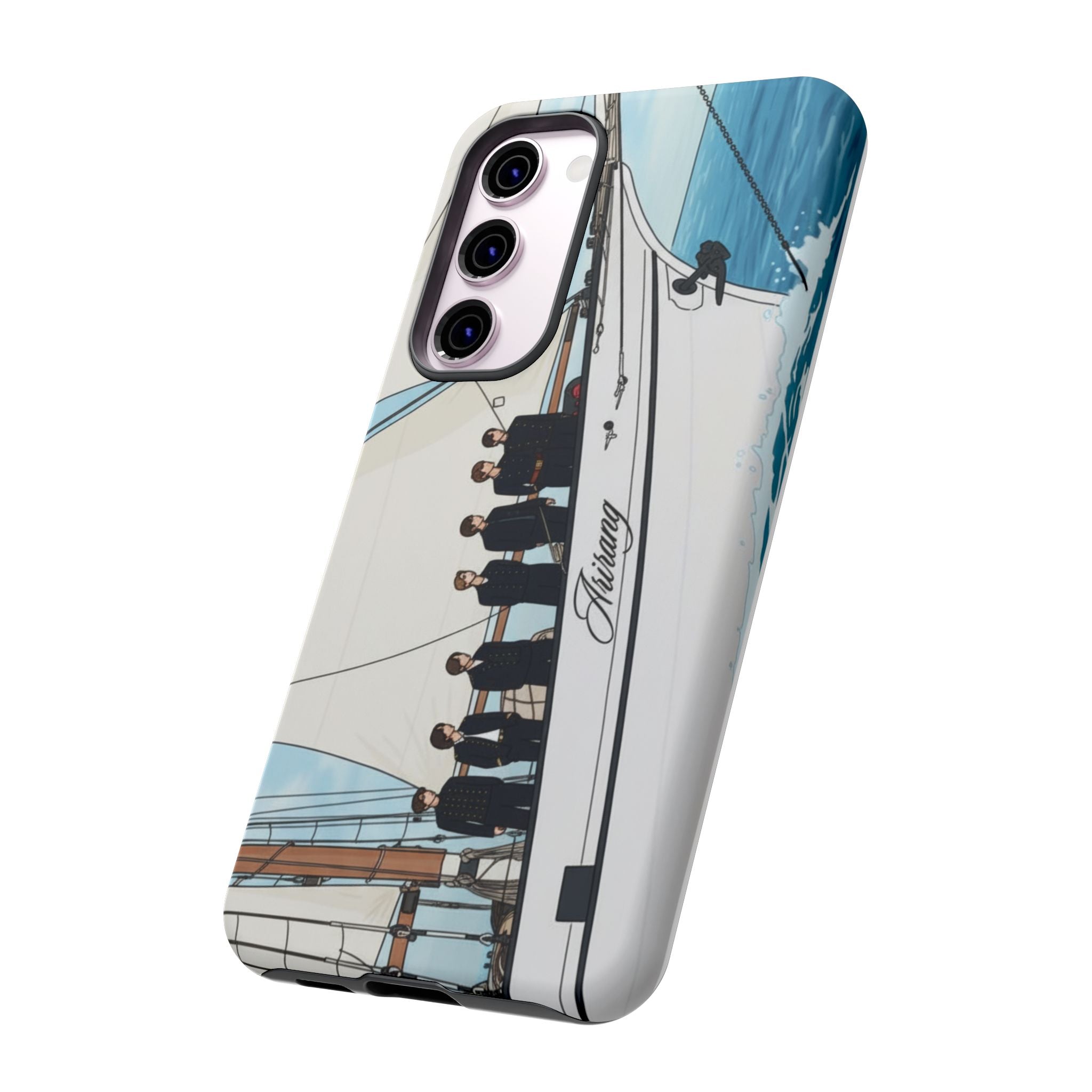 Samsung and iPhone 17 BTS Swim concert phone case by Printify featuring Bangtan Boys design with a tough protective build.