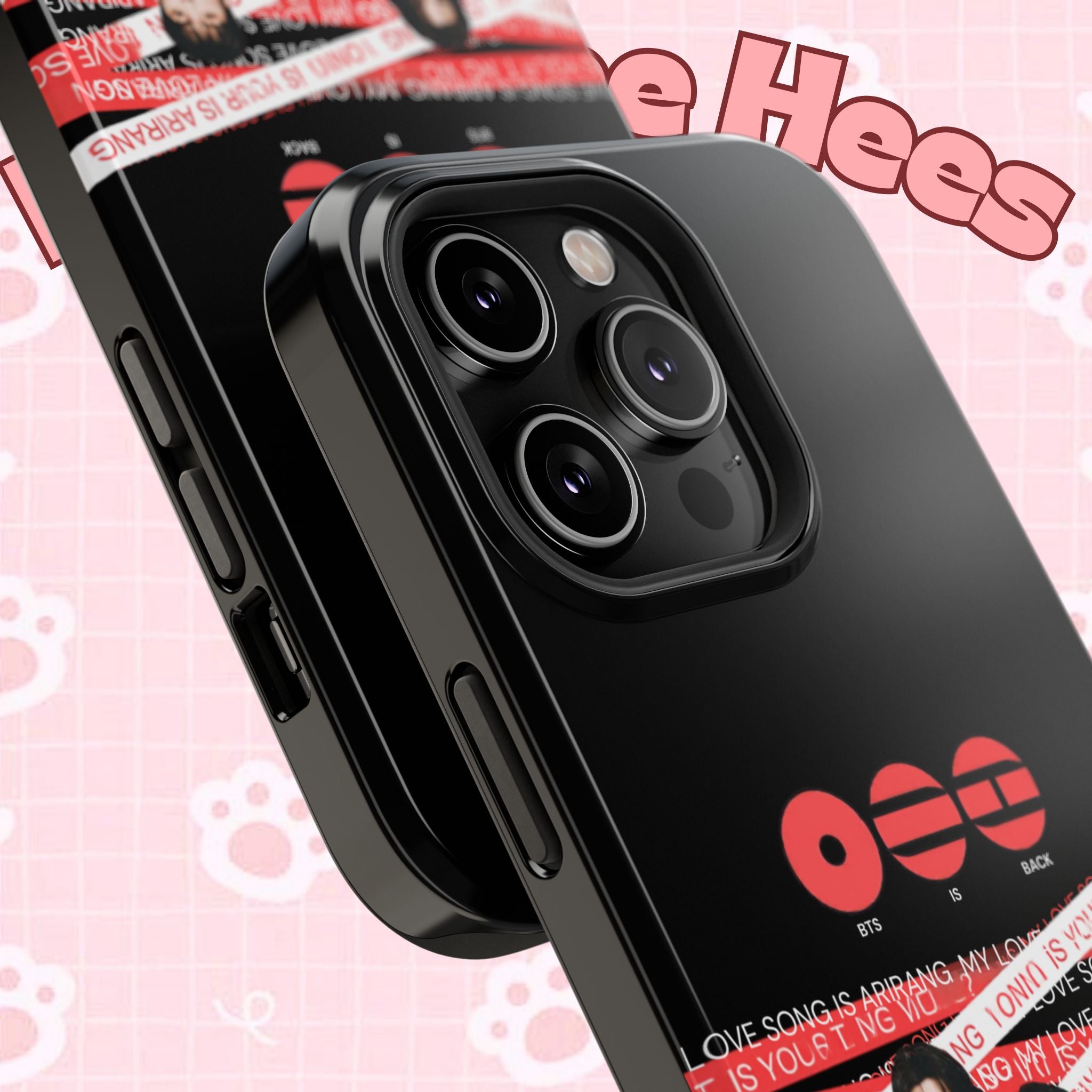 K-Pop BTS Bangtan phone case featuring concert fanmade design and Arirang logo, impact-resistant printify phone cover.