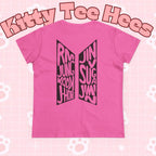 BTS ARIRANG graphic T-shirt featuring Bangtan Boys logo and member names in colorful print, casual and stylish BTS band tee.