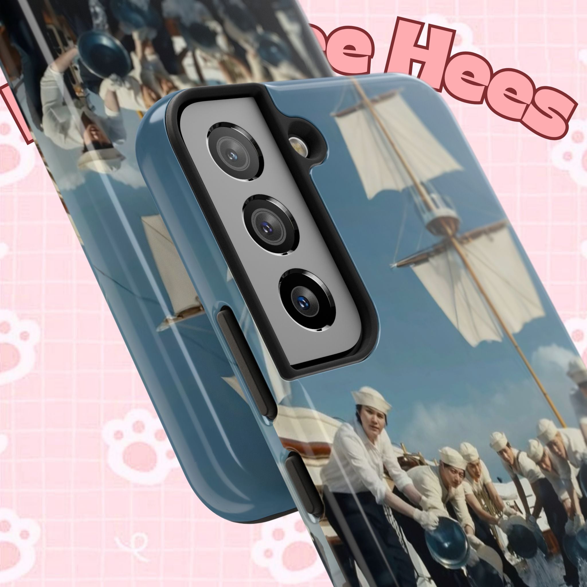 Cute Sailor BTS phone case with K-pop design, featuring BTS Arirang and concert-themed artwork on a durable Printify case.