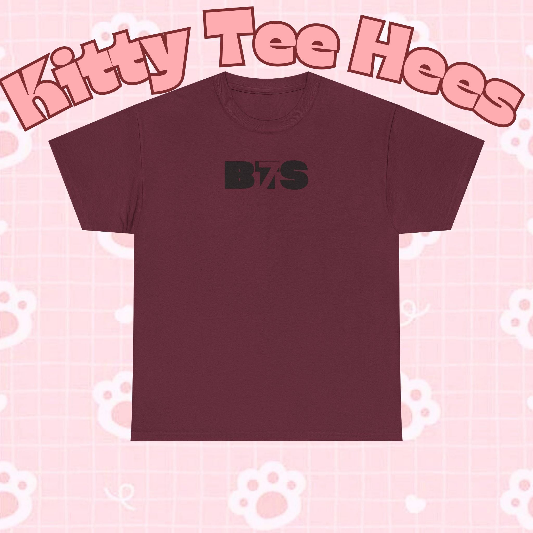 Black BTS Logo T-shirt by Printify featuring a minimal Bangtan emblem on the front, casual K-Pop band shirt for fans.