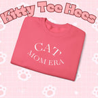 Cozy gray cat mom sweatshirt with a cute animal print, perfect for feline parents and pet lovers.
