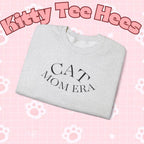 Cozy cat mom sweatshirt with cute animal print, perfect for feline owners and pet lovers during Christmas 2025.