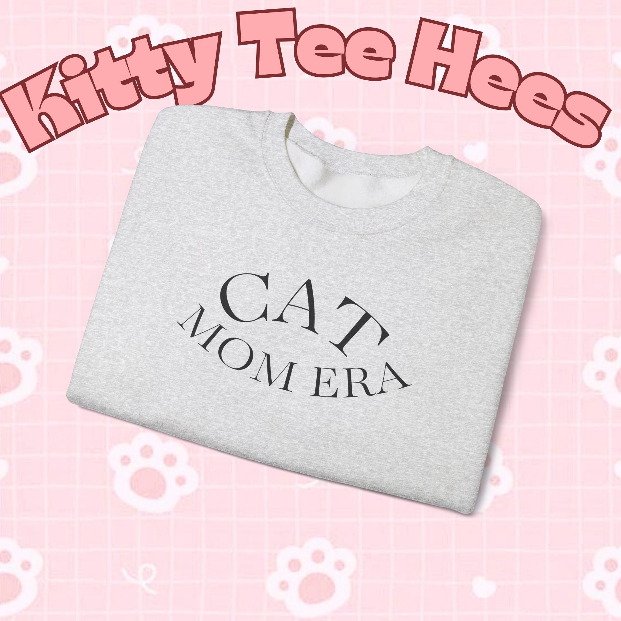 Cozy cat mom sweatshirt with cute animal print, perfect for feline owners and pet lovers during Christmas 2025.