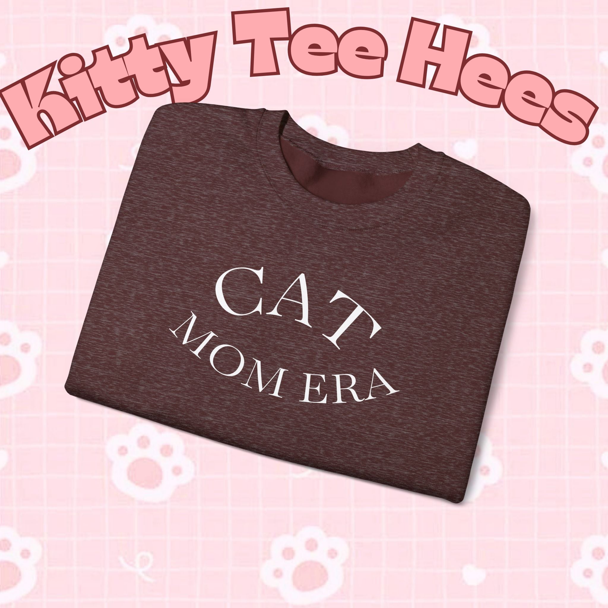 Printify cat mom sweatshirt featuring a cozy feline print, perfect for cat lovers and pet owners, casual unisex jumper.