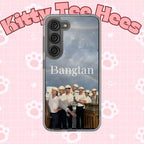 Clear impact-resistant Bangtan phone case featuring cute K-pop design, perfect for protecting and showcasing your mobile device.