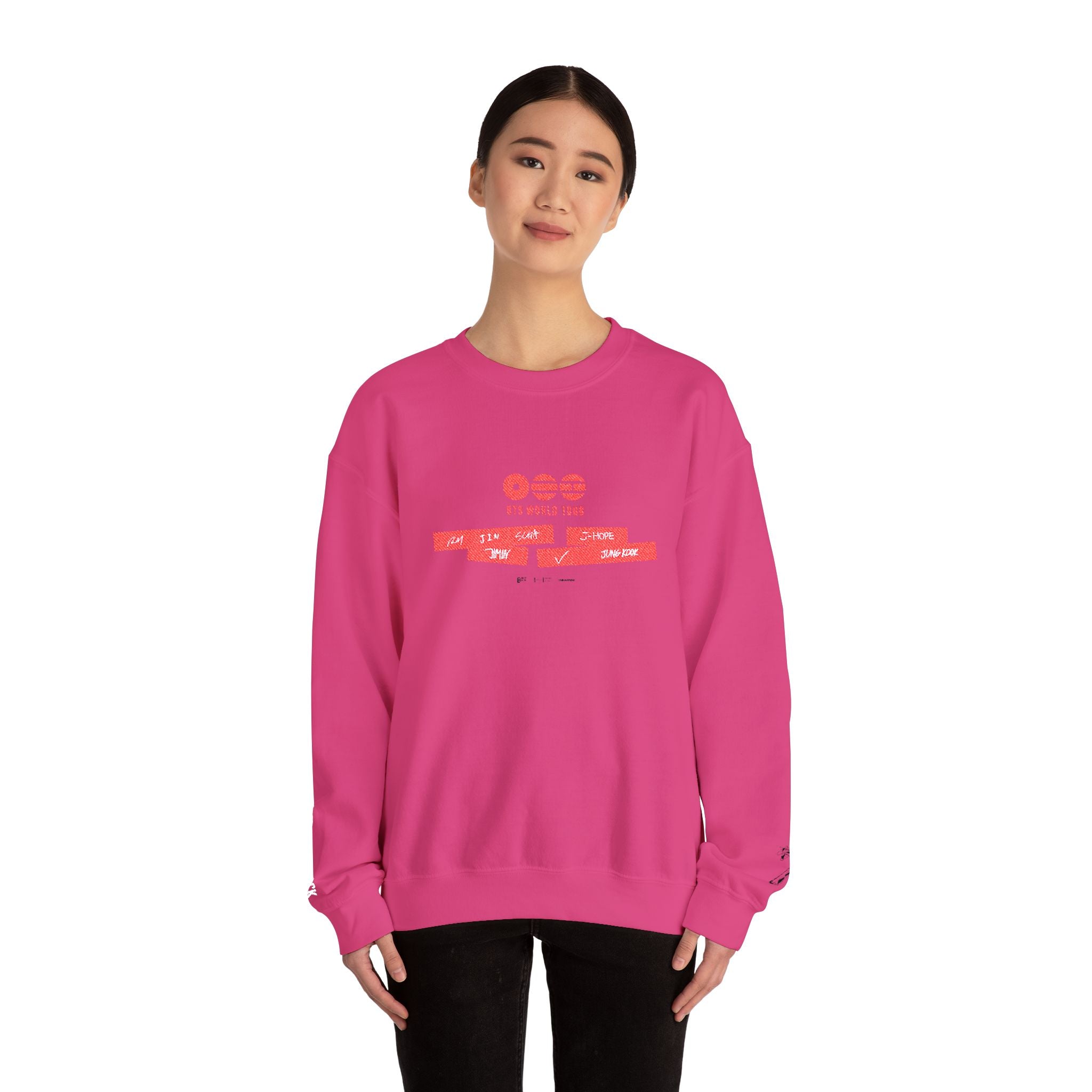 BTS ARIRANG 2026 comeback sweatshirt by Printify featuring a casual, stylish concert tour tee with bold graphic design.