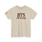 BTS Arirang T-Shirt by Printify featuring Korean Hangul text, casual fit, perfect for BTS world tour and concert fans.