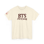 BTS Arirang T-Shirt with Korean Hangul print, featuring BTS World Tour Arirang design, casual concert fit, Printify brand.