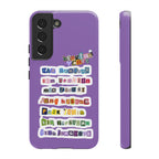 BTS member names phone case featuring Jungkook, Jimin, and RM for iPhone 17, with a durable tough case design.