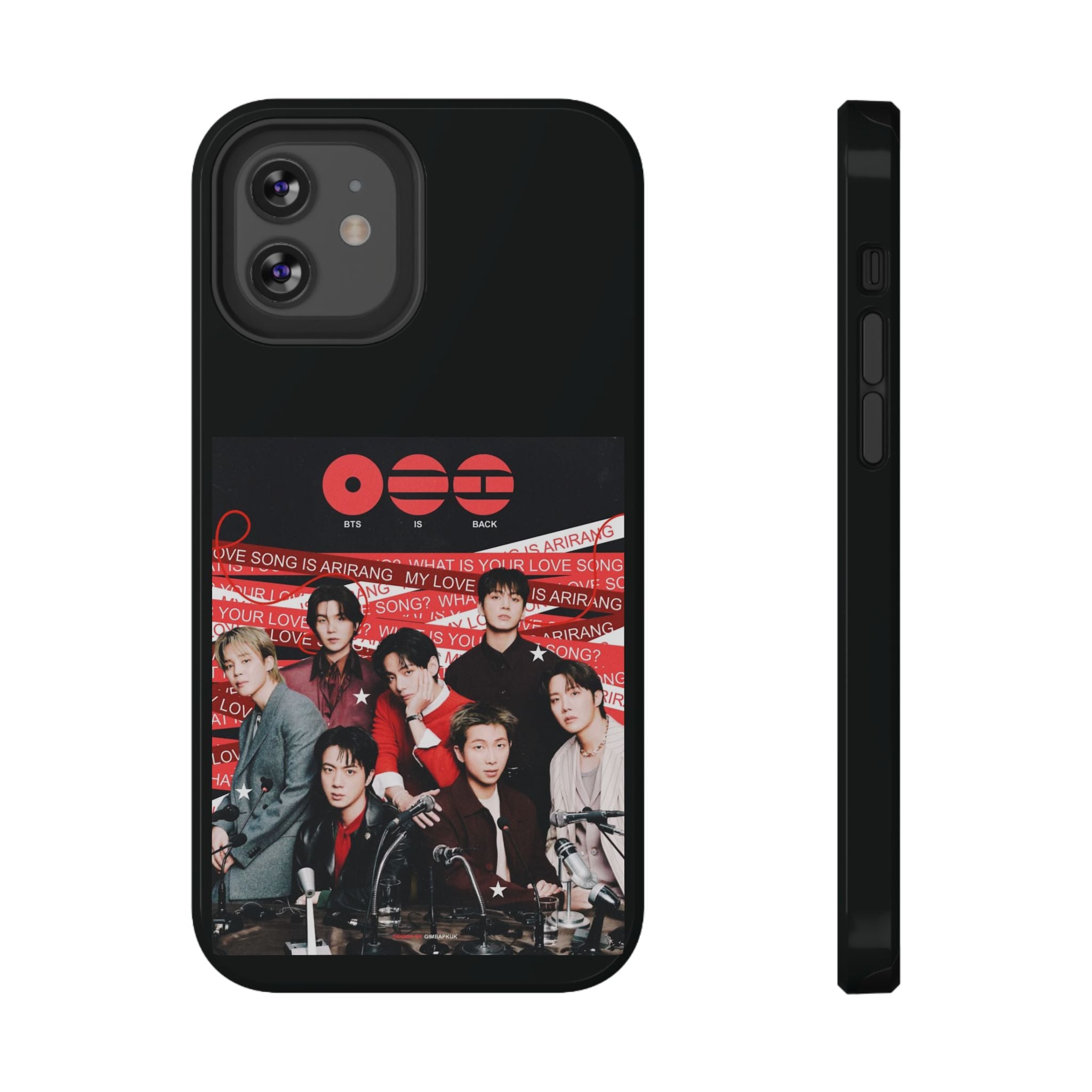 Printify BTS Arirang phone case with Bangtan concert design, impact-resistant K-Pop band photo phone case for 2026 fans.