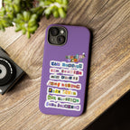 BTS member names phone case featuring Jungkook, Jimin, Rap Monster for iPhone 17, printed by Printify, tough protective cover