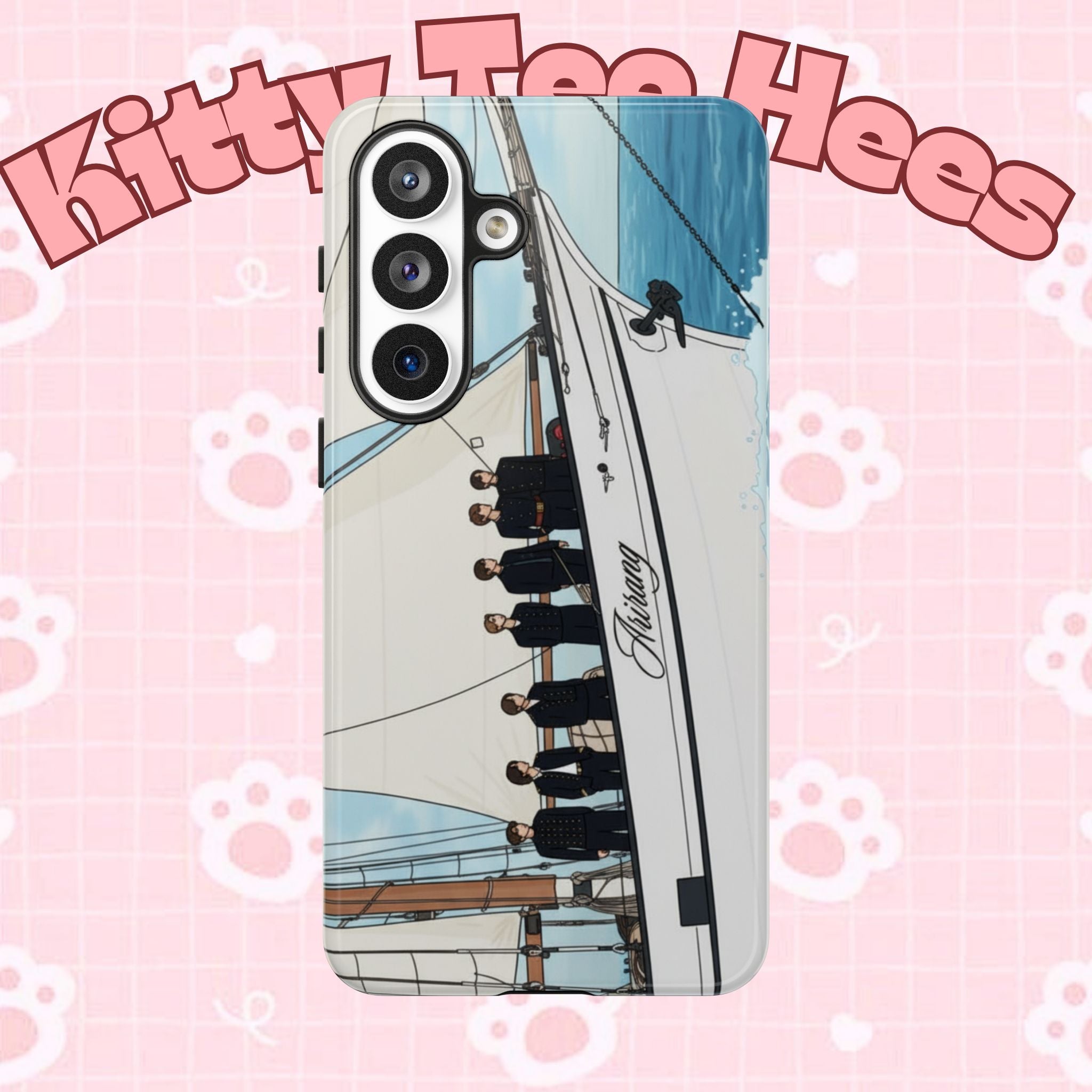 BTS Arirang swim-themed phone case for iPhone 17 and Samsung, tough case with concert-inspired design by Printify