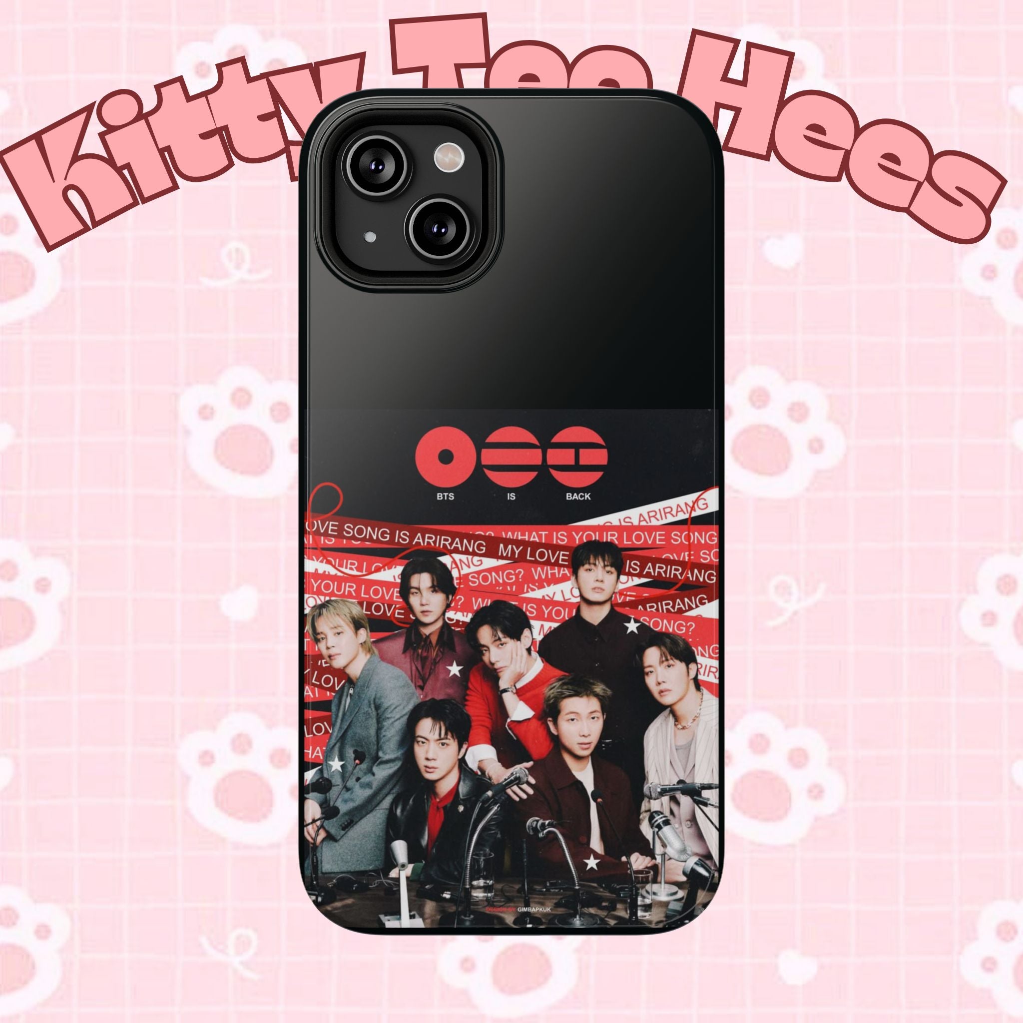 BTS Arirang phone case with Bangtan concert design, impact-resistant K-Pop band photo phone case by Printify
