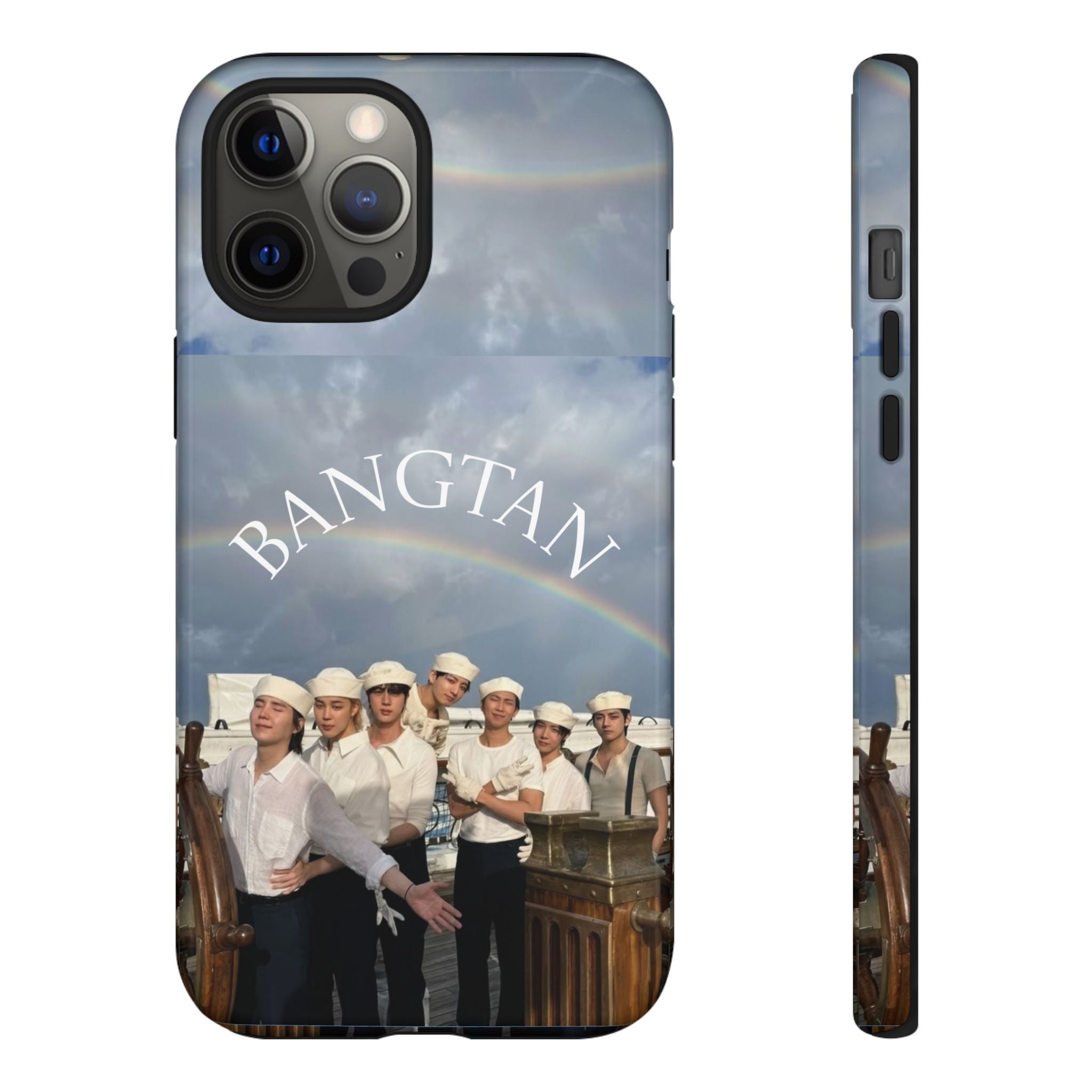Cute Sailor BTS Swim phone case for iPhone and Samsung, featuring Bangtan Sailor design by Printify.