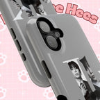 Impact-resistant black phone case featuring monochrome letter design of Jungkook from BTS for a stylish look.