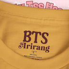 Bangtan Arirang Cool Flame Logo T-Shirt by Printify featuring a back print design and flame graphic on a casual tee.