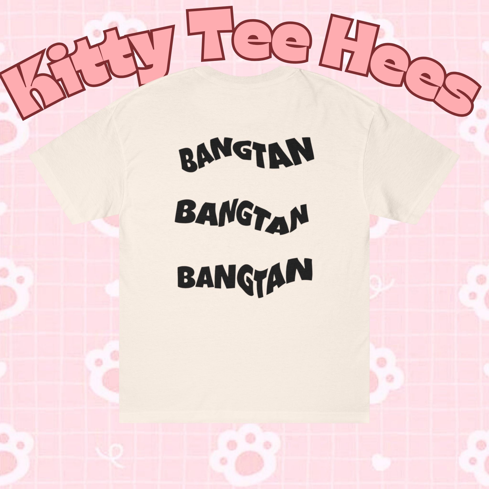 Black and white BTS graphic T-shirt featuring Blood Sweat and Tears print, inspired by K-Pop band BTS, designed by Printify