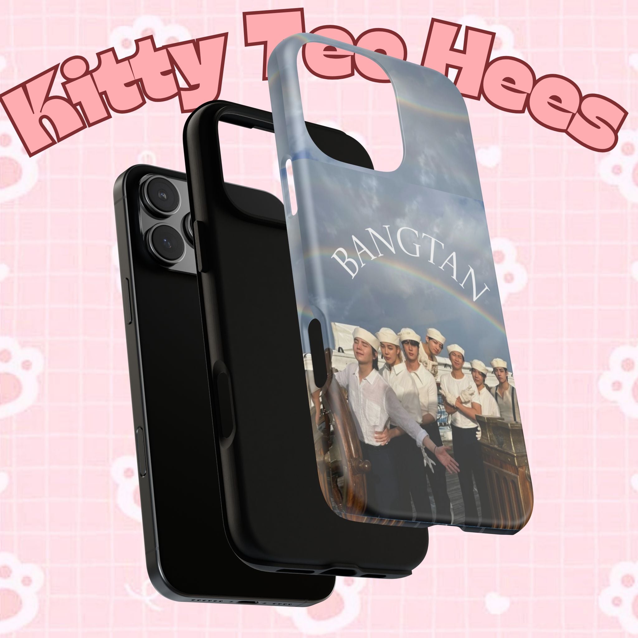 Cute Sailor BTS Swim phone case for iPhone and Samsung, featuring Bangtan Sailor design by Printify.