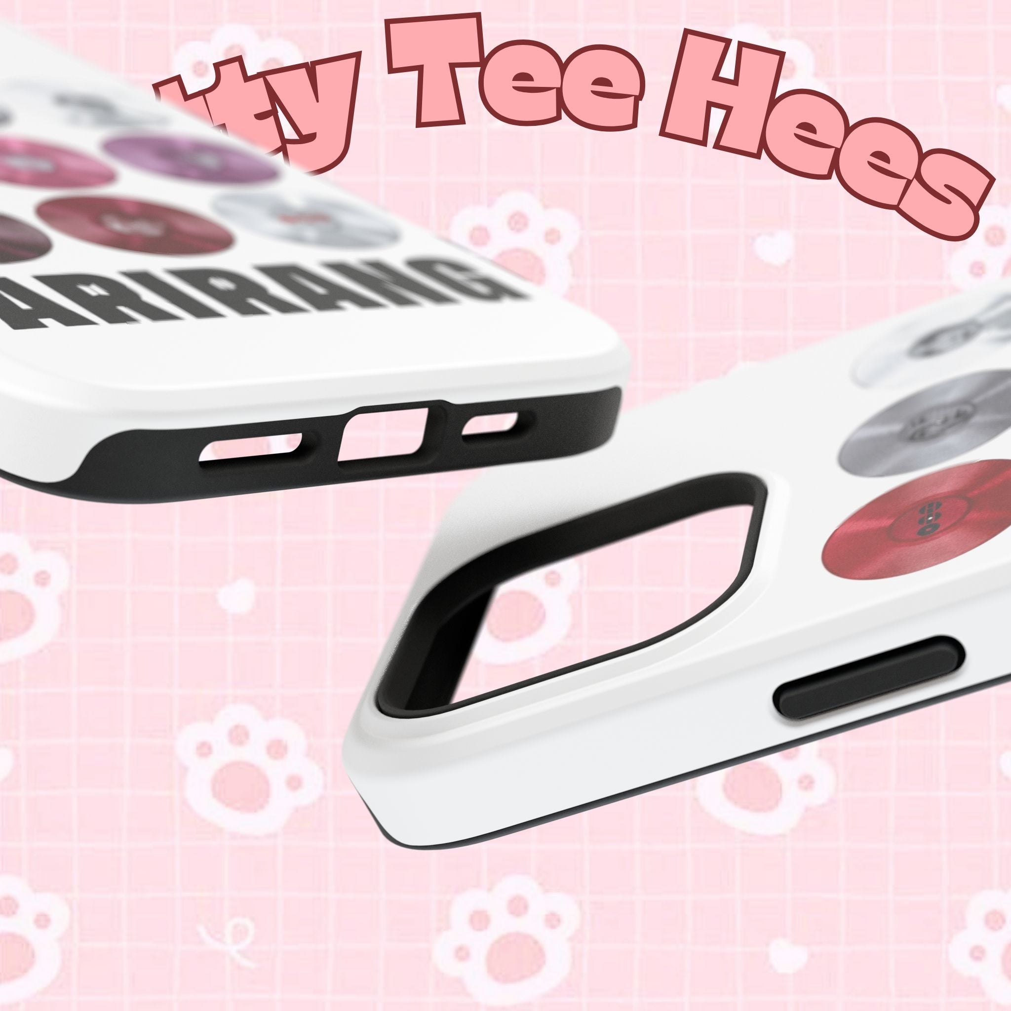 Impact-resistant Printify phone case featuring Bangtan Arirang BTS vinyl record grid design, perfect for BTS fans.